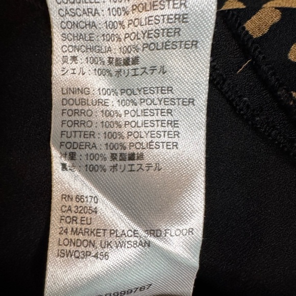 Urban Outfitters Black and Tan Flutter Sleeve Mini Dress Size Large - Picture 10 of 11